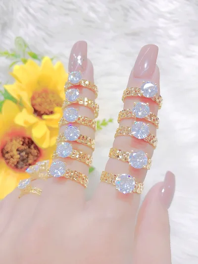 [Khuyến mãi lớn] Nhẫn nữ N402 Silver mạ vàng thật 18K đính đá trắng trẻ trung M 20R4.11, kiểu dáng Hàn Quốc hiện đại - phù hợp để dự tiệc hay làm quà tặng