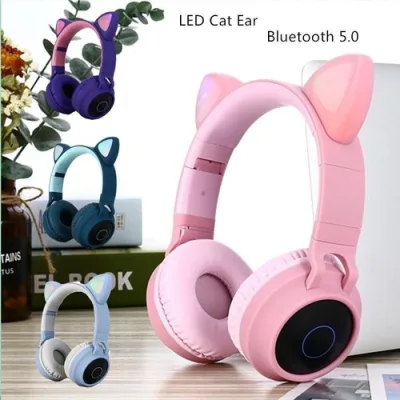 Tai nghe Bluetooth chụp tai BT028C thiết kế tai mèo cực kỳ dễ thương, âm thanh bass trầm, bluetooth 5.0