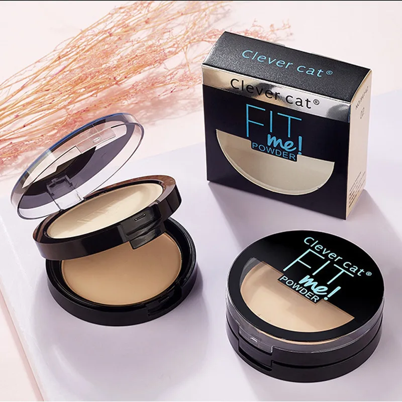 Phấn phủ trang điểm Clever Cat Fit Me hai lớp chống thấm nước kiểm soát dầu hiệu quả