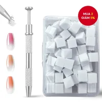 100 Miếng Bọt Biển Móng Tay Cho Ombre Chuyên Nghiệp Mềm Móng Tay Nghệ Thuật Bọt Biển Có Bút Lấy, Acrylic Làm Móng Tay Móng Tay Nghệ Thuật Dụng Cụ