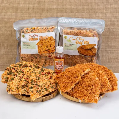 Combo 2 gói 400g cơm cháy (200g chà bông + 200g mắm hành) + kèm 1 sốt thái