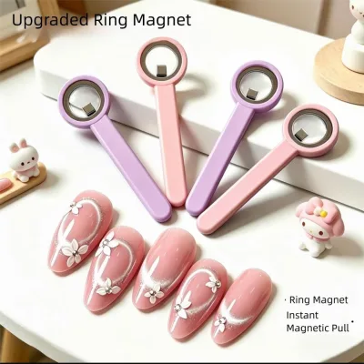 Nâng cấp mới Nam châm mắt mèo rỗng 3 giây – Nam châm vòng nguồn mạnh cho nghệ thuật làm móng từ tính, Dụng cụ làm móng thân thiện với người mới bắt đầu