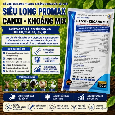 CANXI KHOÁNG MIX 100 Gram Giải pháp bổ sung khoáng – vitamin toàn diện cho gia súc, gia cầm