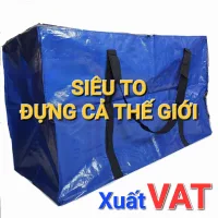 Túi bạt 2 da có dây kéo đựng đồ có tay xách tiện lợi, túi đựng quần áo chăn mền