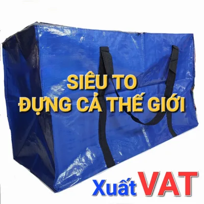 Túi bạt 2 da có dây kéo đựng đồ có tay xách tiện lợi, túi đựng quần áo chăn mền