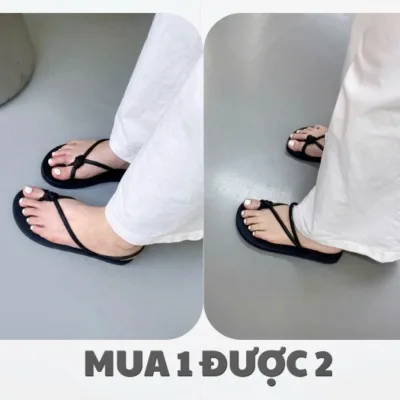 Giày Sandal Nữ Kẹp Ngón Quai Dây Buộc Nhẹ Êm, Mẫu Basic Đi Biển Đi Chơi Cực Xinh