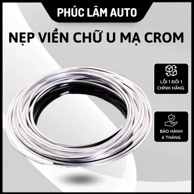 [ Cuộn 15m] Nẹp viền chữ U mạ Crom trang bạc chống va đập và trang trí nội ngoại thất ô tô.