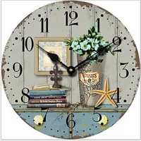 Đồng hồ treo tường Vintage hoa mẫu đơn cát tường size 12cm
