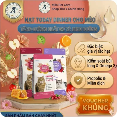 Thức ăn cho mèo mọi lứa tuổi Today's Dinner Hàn Quốc 1kg - Thức ăn hạt cho mèo Sweet pet shop