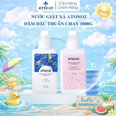 Nước giặt, nước xả cao cấp thuần chay ATONO2, thành phần 100% tự nhiên, pH trung tính, an toàn cho trẻ từ sơ sinh